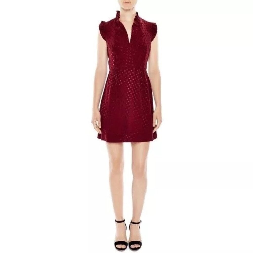 Sandro Paris Polka Dot Jacquard Sleeveles Dress
